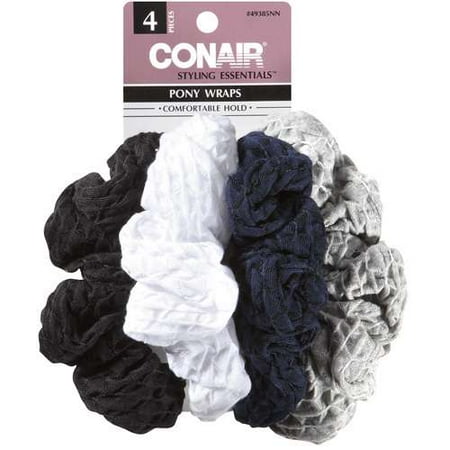 Styling Essentials: Black White Blue Grey Pony Wraps, 1 ct