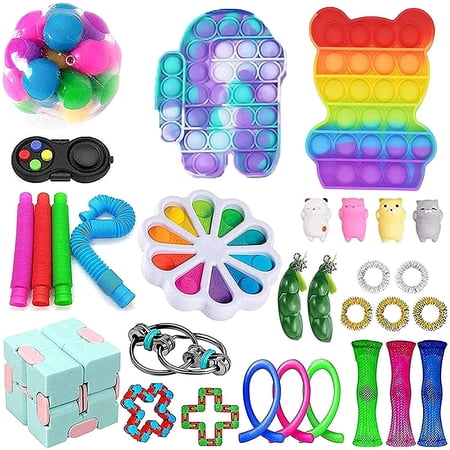 Fidget 17 Sensory Fidget Toys Set for Kids Adults, Relieves Stress and Anxiety ...