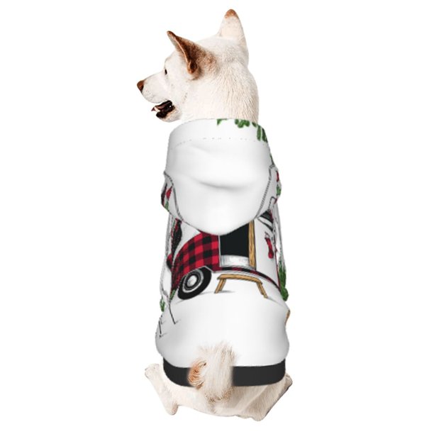 Balery Vintage Buffalo Plaid Christmas Camper Sudadera con Capucha para Perros Pequeños – Ropa para Mascotas, Disfraz para Perros y Gatos, Ideal para Fiestas y Cosplay-XX-Large