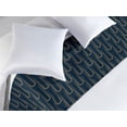 thumbnail image 2 of Art Deco Bed Runner, Geometric and Nostalgic Design Round Curvy Shapes Repeated Ovals Pattern, Decorative Accent Bedding Scarf for Hotels Homes & Guest Rooms, Queen, Night Blue and Camel, by Ambesonne, 2 of 3