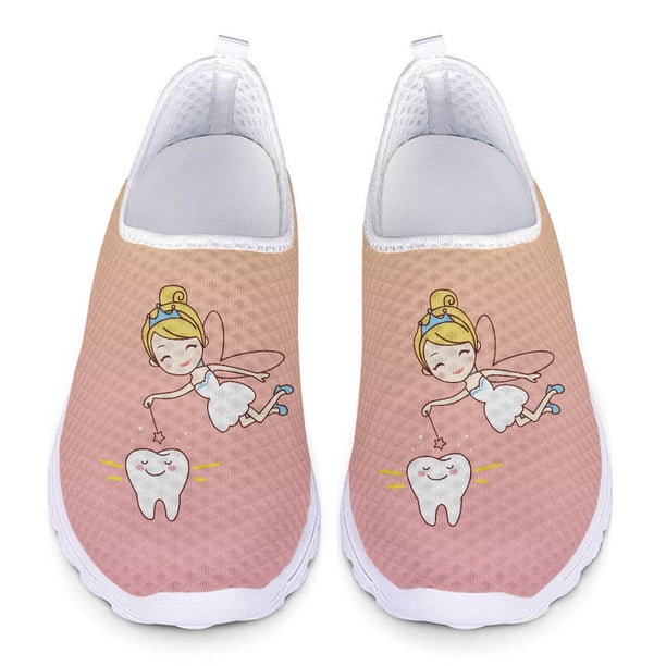 Zapatos de malla con diseño de hada de los dientes y ángel para mujer, cómodos y ligeros, sin cordones, para verano