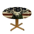thumbnail image 3 of BCIIG Deer Stars Stripes Round Table Cover Stain Resistant Washable Indoor Outdoor Tablecloth Kitchen Dining Wedding Parties 100% Polyester Fiber 46-50, 3 of 8