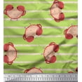 thumbnail image 1 of Soimoi Green Cotton Voile Fabric Crabs Ocean Fabric Prints By Yard 58 Inch Wide, 1 of 3