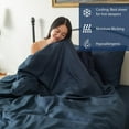 thumbnail image 5 of Delara 100% Eucalyptus TENCEL Lyocell Full Sheet Set, 4-Piece, Cooling, Silky Soft, Moisture-Wicking, Breathable, Carbon, 5 of 7