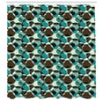thumbnail image 3 of Retro Shower Curtain, Weathered Texture of Geometrical Composition with Moire and Intersecting Circles, Fabric Bathroom Set with Hooks, 69W X 70L Inches, Multicolor, by Ambesonne, 3 of 3