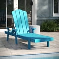 thumbnail image 3 of Emma + Oliver Set of 2 Blue Recycled HDPE Adjustable Adirondack Loungers with Fold Out Cupholders for Indoor/Outdoor Use, 3 of 12