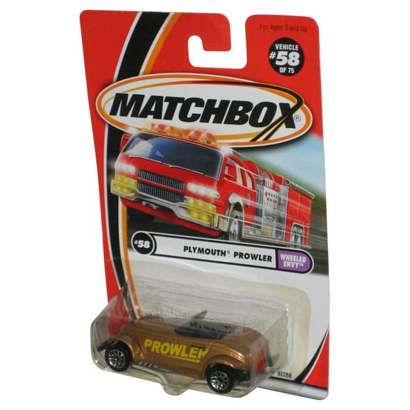 Matchbox Wheeled Envy (2000) Gold Plymouth Prowler Toy Car #58/75