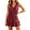 Burgundy, variant on High Waist Tank Rompers V Neck Beach Womens Flowy Ruffle Layered Shorts Jumpsuit