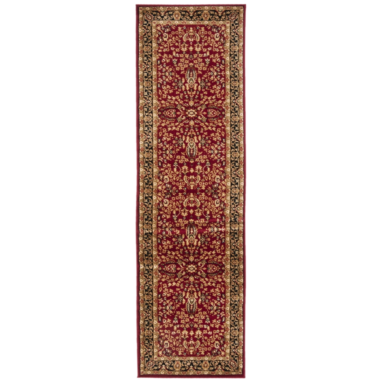SAFAVIEH Lyndhurst Elizabeth Traditional Floral Area Rug, Red/Black, 6' x 9'