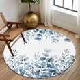 thumbnail image 2 of Round Rug 6Ft Washable Non-Slip, Blue Eucalyptus Leaves Circle Area Rugs for Living Room Bedroom, Watercolor Spring Summer Botanical Indoor Floor Mats Carpet Runner for Home Decor Aesthetic, 2 of 8