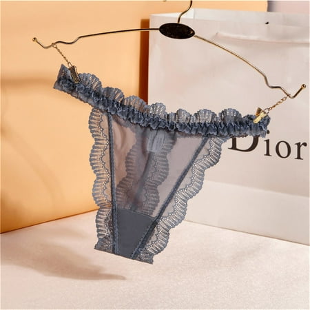 

UoCefik Womens Lace G-String Low Rise Floral Thong for Women See Through T-Back Panties