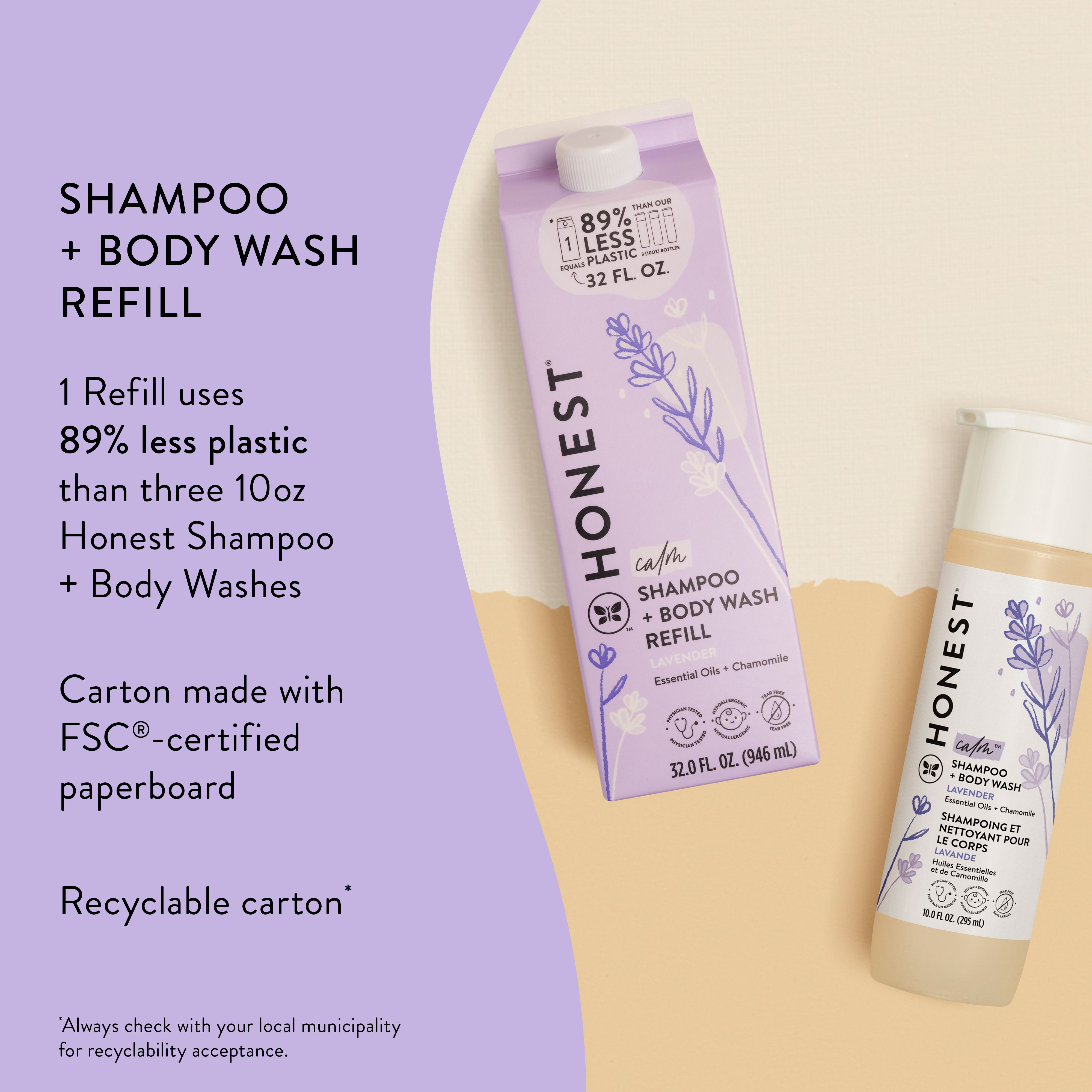 The Honest Company 2-in-1 Shampoo & Body Wash Refill, Lavender, 32 fl oz photo 2