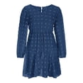 thumbnail image 7 of Fesfesfes Women Dress Leisure Comfortable Elastic Waist Solid V-Neck Long Sleeves Dress Tops on, 7 of 7