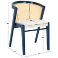 thumbnail image 3 of SAFAVIEH Edan Mid-Century Polyester Solid Dining Bistro Chair, Navy/White, 3 of 13