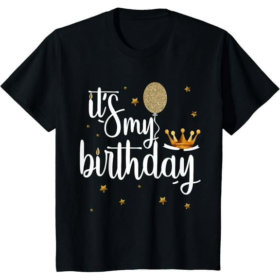 Its My Birthday Shirts Girl Kids Funny Crown Balloons T-Shirt