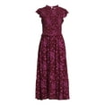 thumbnail image 5 of Time and Tru Women's Smocked Bodice Midi Woven Dress, Sizes XS-XXXL, 5 of 5