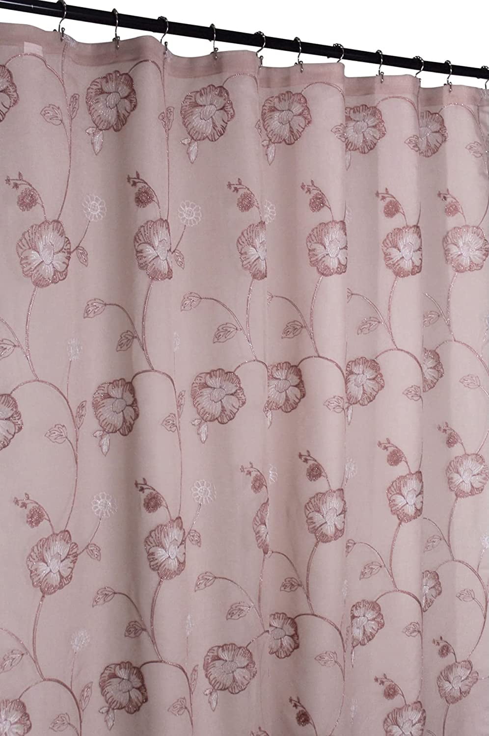 Decorative Sheer Fabric Shower Curtain Dusty Pink Two Toned Pink and