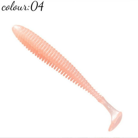 12PCS Soft Fishing Lures Threaded T-tail Soft Bait for Fishing Trout Redfish Freshwater Saltwater Durable Plastic Bait Swimmer for Saltwater/Freshwater Fishing Lover s Gift