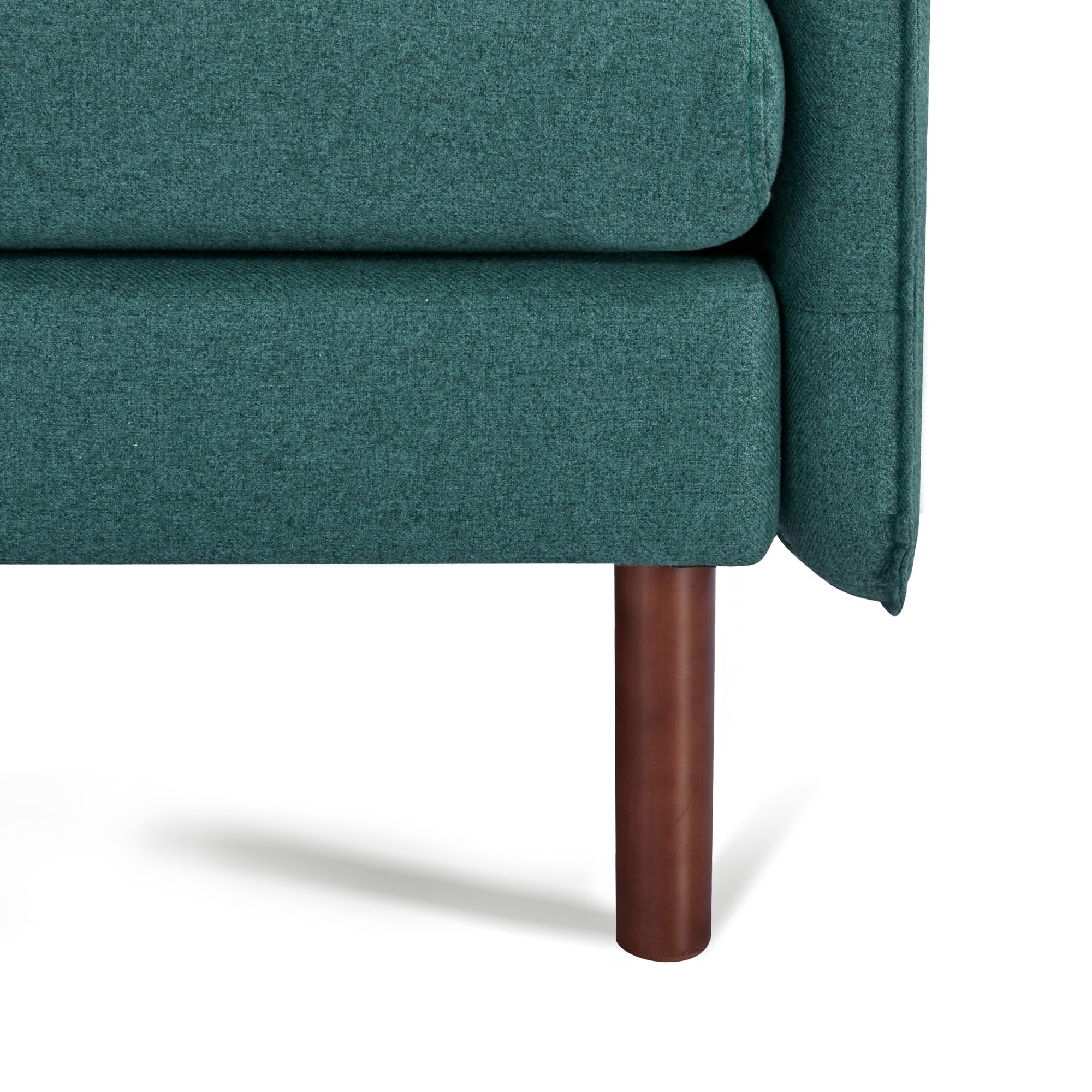 A&D Home Yucca Dark Green Polyester Modern Sofa, Upholstered Contemporary Couch