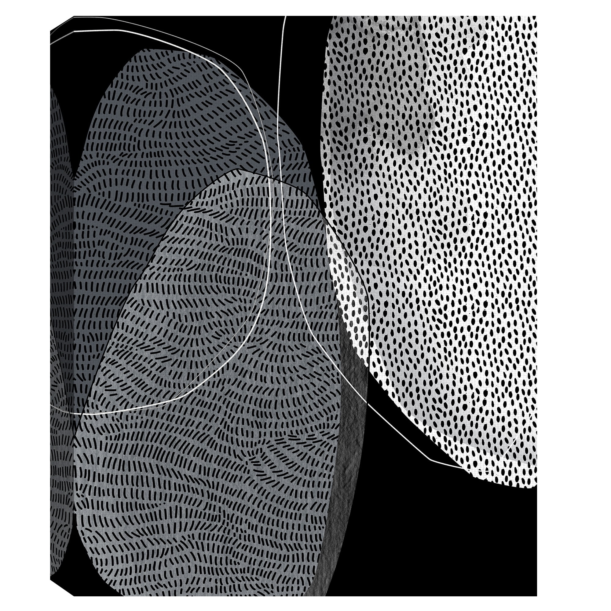 Masterpiece Art Gallery Strategy In Motion Black & White Abstract By Belle Maison Canvas Art Print 22" x 28"