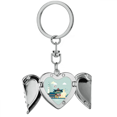 thumbnail image 1 of Tourist Attractions in Seoul Korea Heart Angel Wing Key Chain Holder, 1 of 3