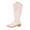 #1 Beige, variant on Taqqpue Women Boots Fold Over Wedge Boots for Women Knee High Zipper Round Toe Tall Boots Wide Calf High Heel Long Boots