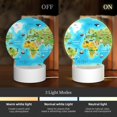 thumbnail image 3 of Pofeuu World Map With Animals Landmarks Print LED Christmas Night Light Lamp Base Gift DIY 3D Clear Acrylic Blank Engrave Sheets for Room Cafe Bar Birthday Party Decoration, 3 of 9