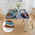 thumbnail image 2 of Acheng Circles Lines Colors Square Table Cloth 100% Polyester Fiber 46*46, 2 of 8
