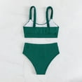 thumbnail image 6 of BONIXOOM Two Piece Swimsuit For Women Tankini Elastic Solid Bikinis Bikini Summer Swimwears on Clearance Green Size 8, 6 of 6