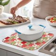 thumbnail image 2 of Pioneer Flower Floral Print Pattern Kitchen Dish Drying Mat 1 Pack, Ultra Absorbent Microfiber Drainer Mat, 16"x18", 2 of 6