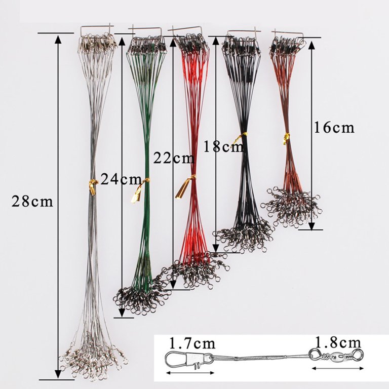 Babydream1 10pcs Fishing Wire Leaders Stainless Steel Braided Trace Spinning Leader Rigs Steel Wire Fishing Line Other 21cm