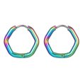 thumbnail image 3 of LYMAYTER Boucles d'Oreilles pour Femmes 1 Paire - Acier Géométrique, Multi - Formes, 3 of 7