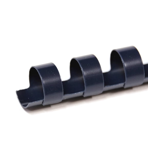 COMB0102-NV - 19 Ring Plastic Comb Binding Spines for 80 Sheet Capacity - 1/2 inch (12mm) x 11in - Navy - 100/Bx
