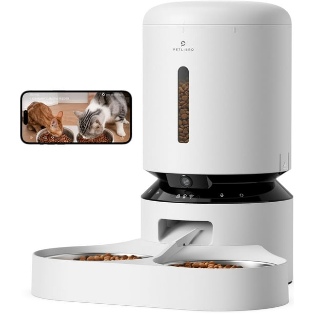 Comedero automático para gatos PETLIBRO con cámara para dos gatos