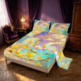 thumbnail image 2 of Homewish Cute Moon Stars Print Queen Sheets for Girls, Rainbow Queen Sheet Sets, 4 Pieces, 1 Flat Sheet, 1 Fitted Sheet and 2 Pillowcases, 2 of 6