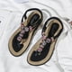 thumbnail image 3 of Chanclas bohemias cómodas sandalias de vestir con diamantes de imitación zapatos de verano para mujer, 3 of 9