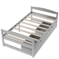 thumbnail image 6 of PORKISS Twin Bed Frame with 2 Storage Drawers, Gray Twin Size Platform Bed with Wood Slat Support, No Box Spring Needed, Wood Bed Frame for Kids, Teens, Guest Room, 6 of 9