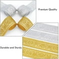 thumbnail image 5 of 4 Rolls 1 3/4 Inch Gold Silver Embroidered Ribbon Woven Jacquard Trim Tape Polyester Boho Metallic Embroidery Fabric Applique Trimming Bulk for Sewing Making Crafts Clothes Dress Home Decor, 5 of 5