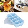 thumbnail image 2 of Bandeja para cubitos de hielo Yashi Molde de Silicona 8 rejillas cuadradas azul, 2 of 5