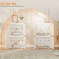 thumbnail image 4 of Huloretions Cat Litter Box Enclosure,Hidden Litter Box Furniture with Double Room,Wooden Litter Box Enclosure Furniture,Indoor Cat House Cat Washroom Furniture Wooden Litter Box Enclosure Furniture,In, 4 of 7