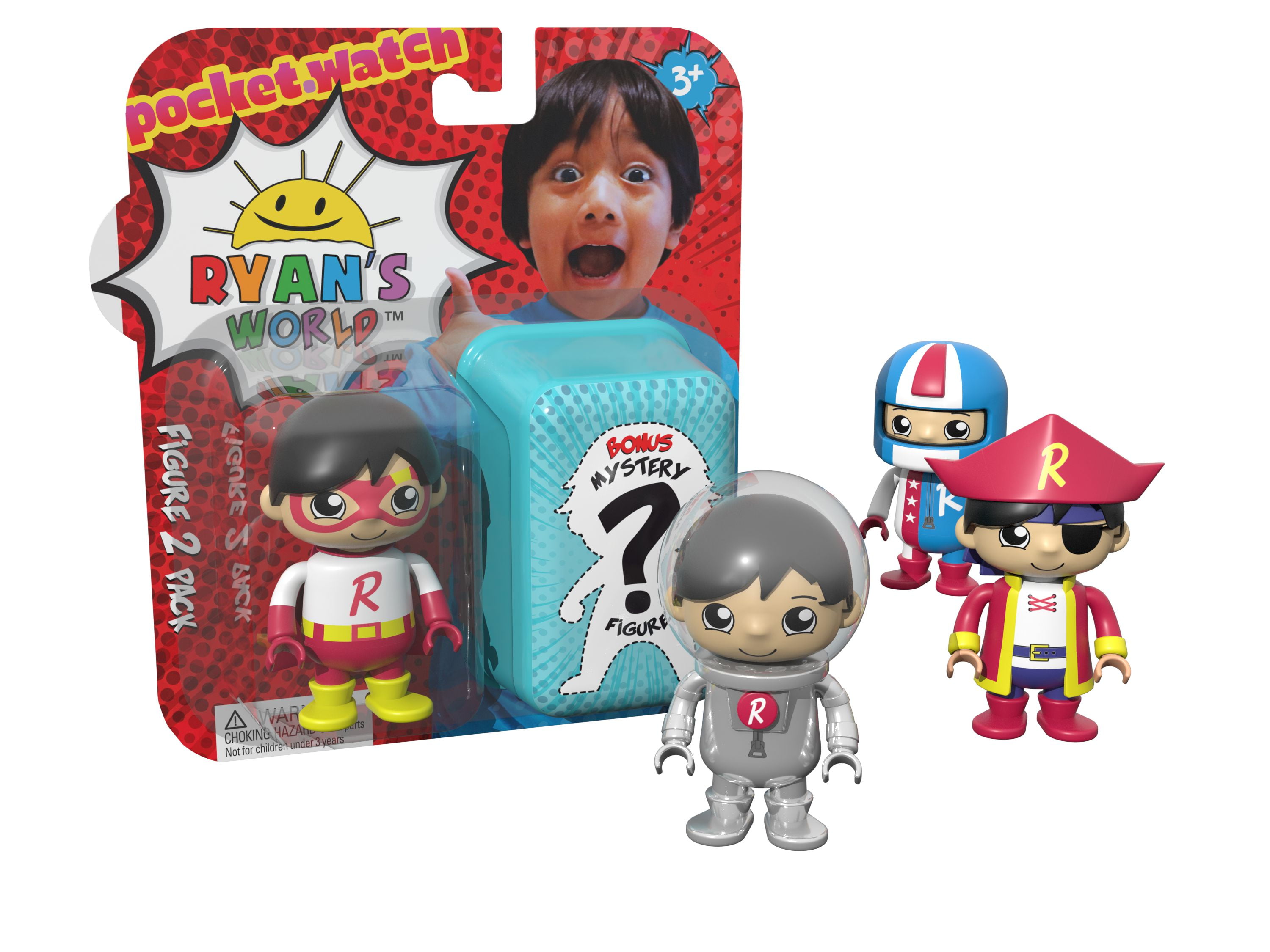 NEW Ryan's World 3" Action FIGURE 2-Pack Peck & MYSTERY Toy Accessory 
