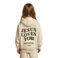 thumbnail image 4 of Kids Hoodies Jesus Loves You Hooded Sweatshirts Long Sleeve Graphic Sweatshirt Fashion Loose Pullover Top Cute Sweatshirts Girls Clothes Size 9-10 Years Cute&nbsp;Boy Girl&nbsp;Clothing, 4 of 6