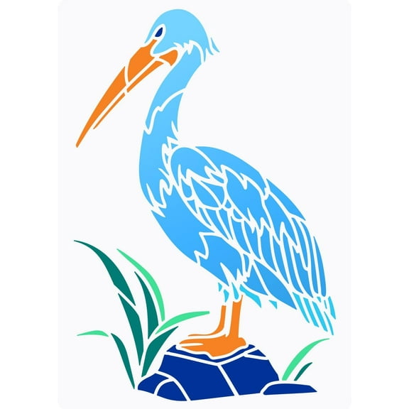 Pelican Painting Stencil 8.3x11.7inch Reusable Southern Bird Drawing Stencils DIY Art Pelican Pattern Painting Template Animal Theme Stencil