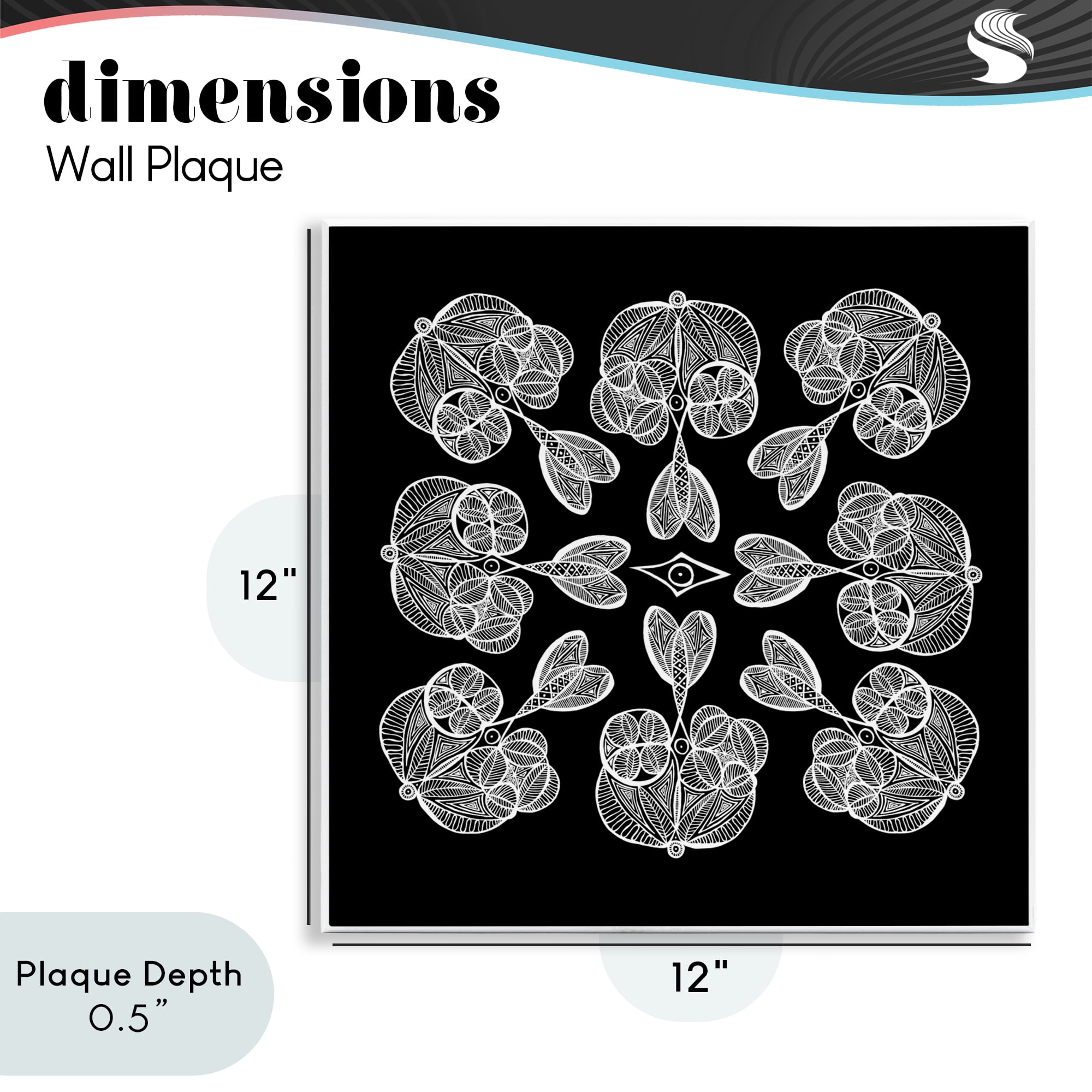 Stupell Industries Rounded Symmetry Elementals Wall Plaque Art, design by El Perkin