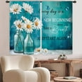 thumbnail image 6 of Teal Quotes Daisy Kitchen Curtains 2 Panels 27.5W x 39H Rod Pocket Motivational Blue Flower Floral Inspirational Plant Small Short Door Decor Laundry Window Drapery Treatment, 6 of 6