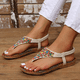 thumbnail image 1 of Sandalias bohemias de gran tamaño, zapatos de playa informales con cuentas a la moda de verano para mujer, zapatos de mujer de estilo romano, 1 of 4