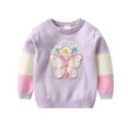 thumbnail image 2 of Chandail en Tricot Torsadé Papillon pour Filles Tout-Petits 1-7 Ans, chandail en Coton d'Hiver pour Enfants, Chandail à Manches Longues Col Rond pour Bébé, 2 of 8