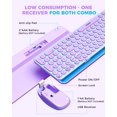 thumbnail image 3 of seenda Bluetooth Keyboard and Mouse for iPad, Multi-Device Bluetooth + 2.4G Wireless Keyboard Mouse with Tablet Holder for MacBook/Windows Computer, iOS/Andriod Tablet Phone, Blue & Pu, 3 of 8