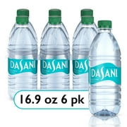 Dasani Purified Water Bottles, 16.9 fl oz, 6 Pack