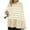 Khaki, variant on Odeerbi Fall Winter Striped Cotton Sweater For Women 2025 Long Sleeve Crew Neck Side Slit Oversized Pullover Sweater Beige